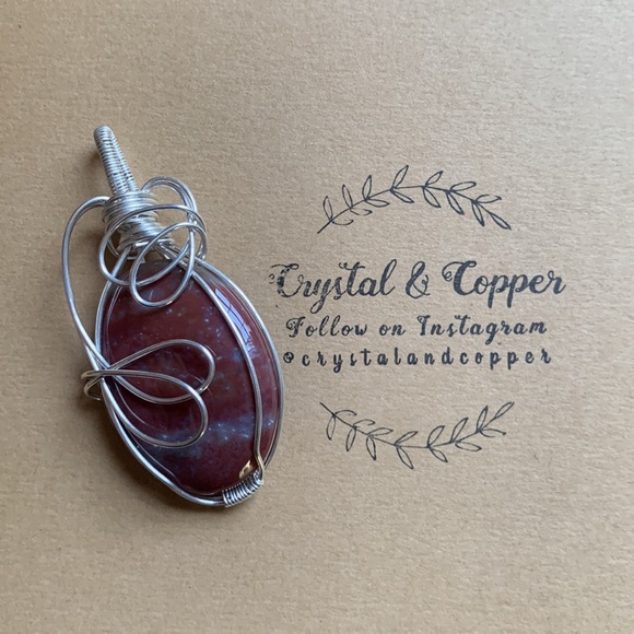 Handcrafted Red Jasper Sterling Silver Pendant - Picture 2 of 6